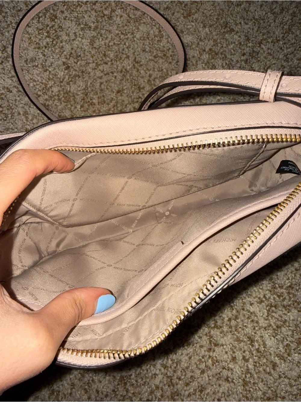 Michael Kors Blush Pink Studded Crossbody Bag